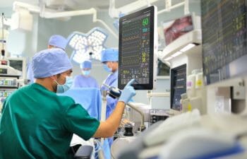 Doctors working in operating room