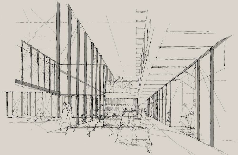 Entrance Sketch of the New Roma Hospital, QLD, Australia