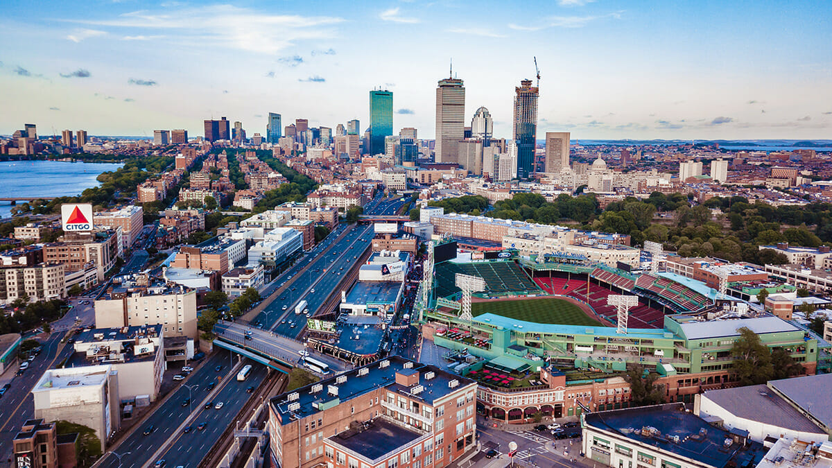 Aerial view of Boston