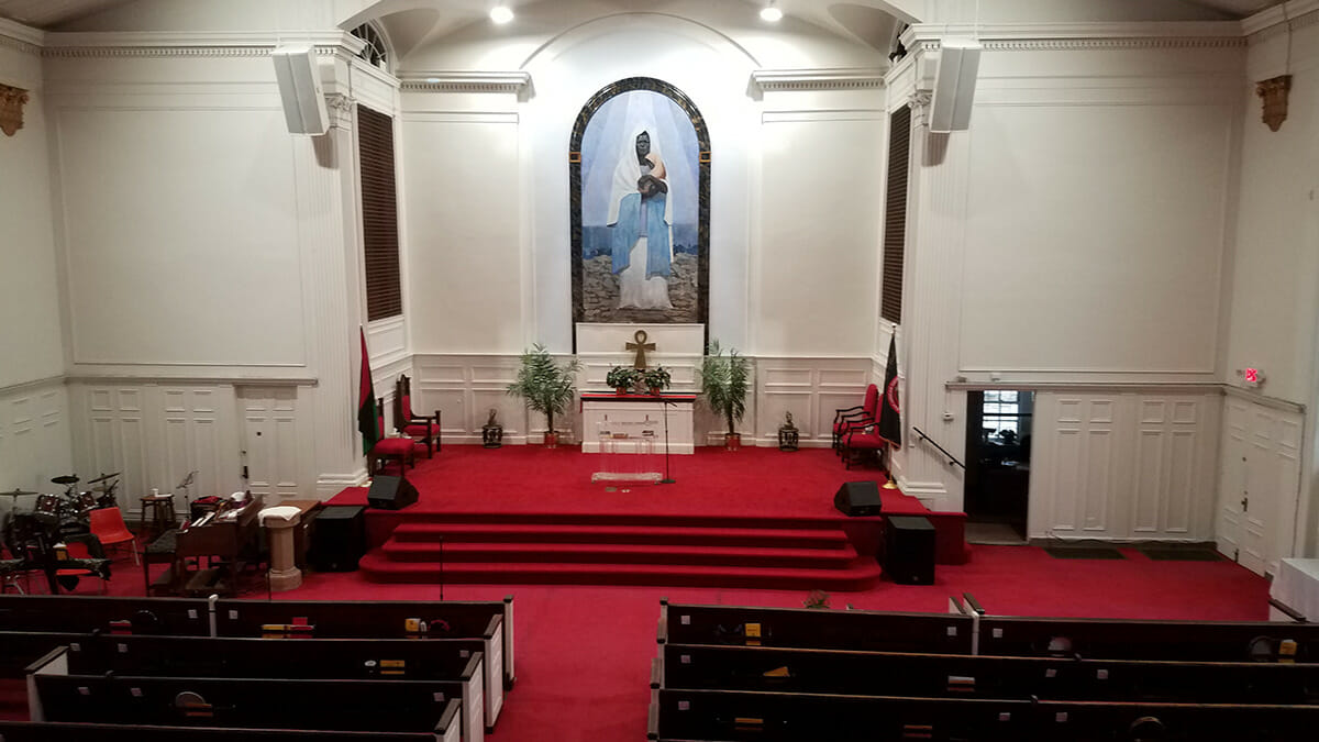 Present day photo of the revitalized sanctuary in the Shrine of the Black Madonna