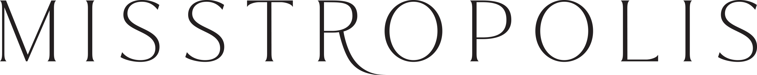MT-Logo-Black (1) The word "MISSTROPOLIS" in all-caps stylized black serif text, featuring an exaggerated, elongated tail curving from the letter "R" beneath the center letters.